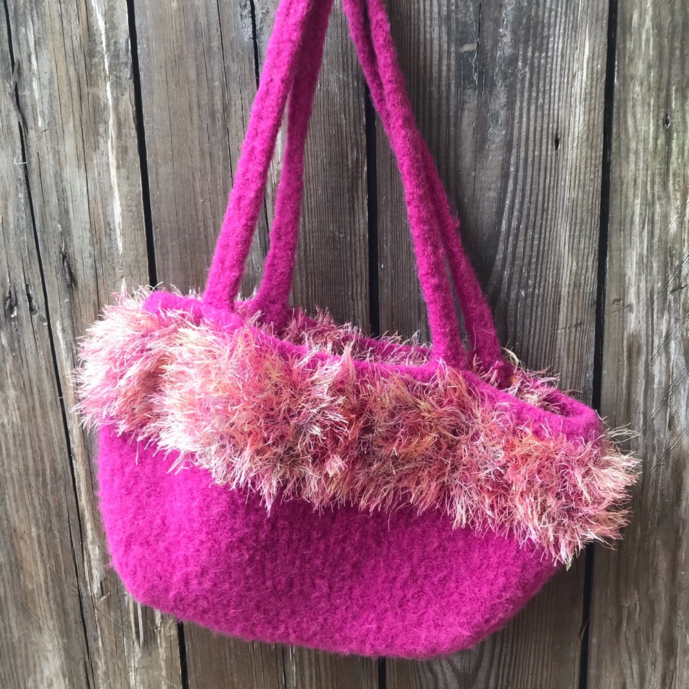 Pink Fringe Shoulder Bag